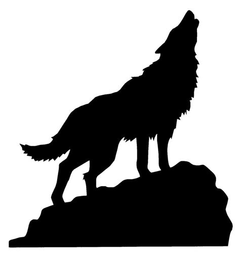 Wolf Silhouette Howling On A Hill Clipart Source