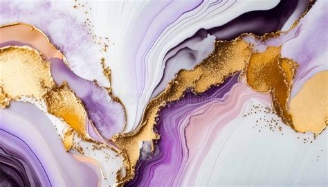 Swirl Of Purple Gold Marble Abstract Background Liquid Marble Design