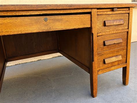 Sold 1920s Golden Oak Teachers Desk Refinished Rehab Vintage