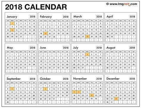 Free Printable 2018 Calendar With Holidays South Africa Qualads