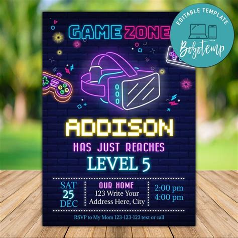 So, i put together a list of fun virtual party games for kids, adults and the whole family. Printable Virtual Reality Game VR Birthday Party ...