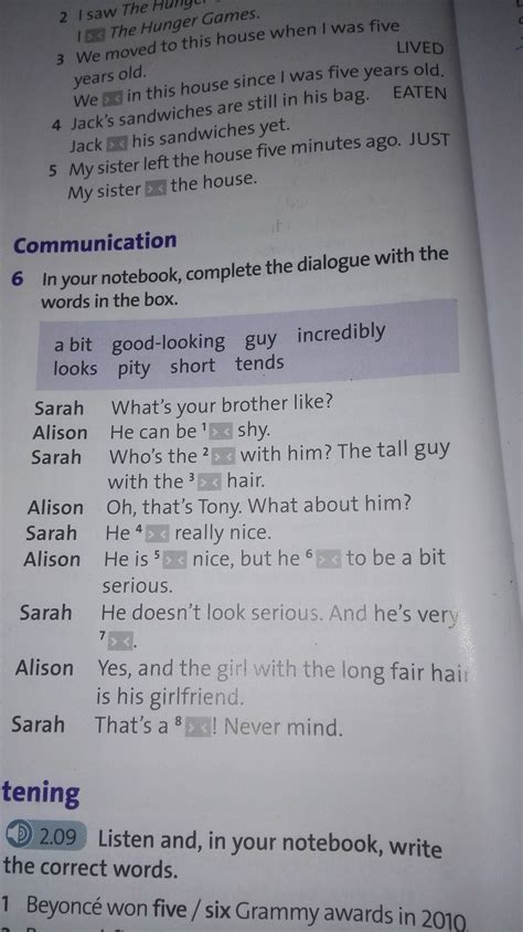 Complete The Dialogue With The Correct Words In The Box - 6/48 in your notebook, complete the dialogue with the words in the box