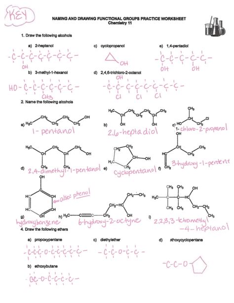 Functional Groups Worksheet Answers