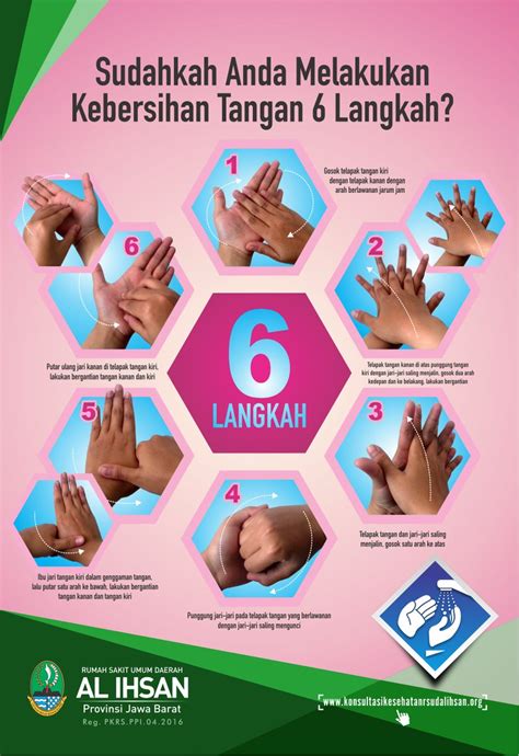 Poster Cuci Tangan 6 Langkah Amat