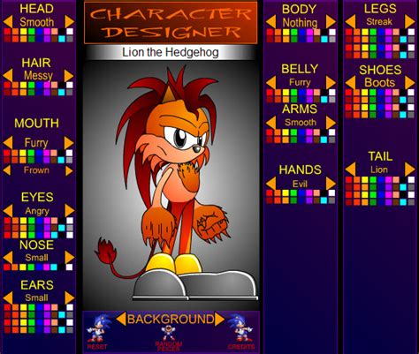I've tried to fix the skins categories, but i'll probably have to find another way to make those ears work. Sonic character maker attempt by DaxterD on DeviantArt