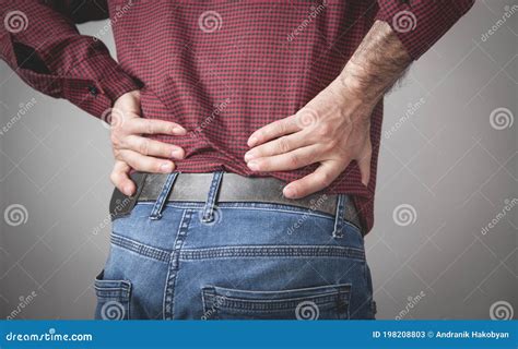 Caucasian Man Suffering From Back Pain Stock Image Image Of Medical