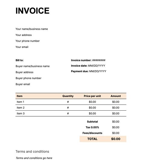 How To Write An Invoice Template Ollasaceroquirurgico Peru