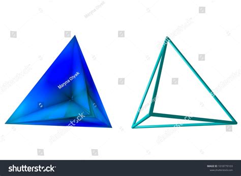 Geometric Figure Tetrahedron Platonic Body Equilateral Stock
