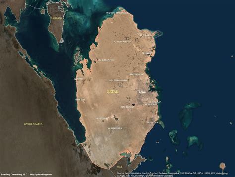 Qatar is one of nearly 200 countries illustrated on our blue ocean laminated map of the world. Qatar Satellite Maps | LeadDog Consulting