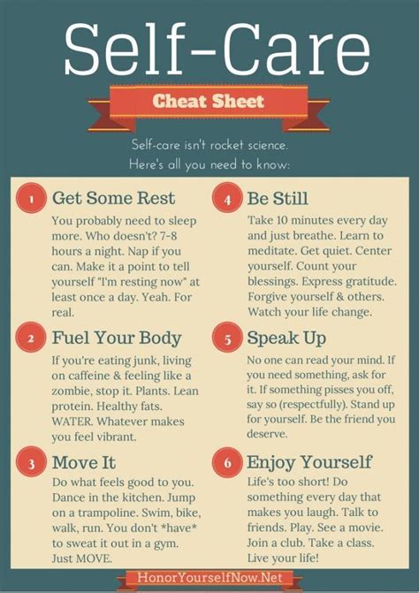 Infographic Self Care Cheat Sheet Self Care Self Self Help