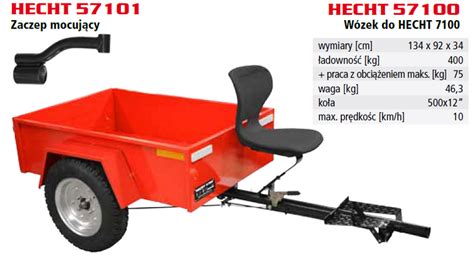 +421 35 642 13 41. HECHT 7100 SET TRAKTOREK CIĄGNIK OGRODNICZY z PRZYCZEPĄ ...