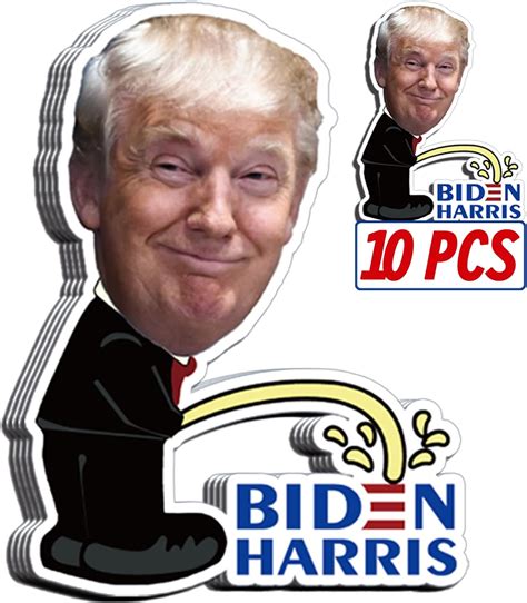 Trump Stickers And Decals10 Pack Trump Pissing On Biden Harris Bumper Sticker