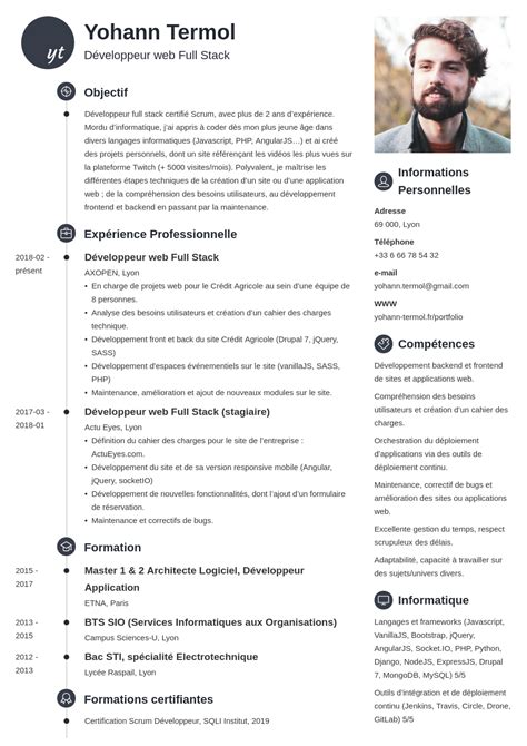 CV développeur web (dev informatique junior/senior)