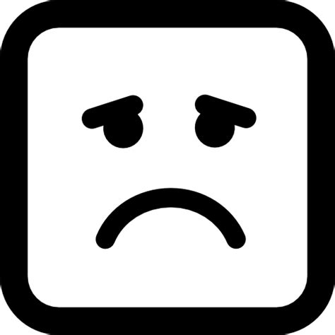 Sad Emoticon Square Face Icon