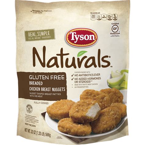 Tyson naturals® gluten free chicken nuggets are perfect for you family. Tyson Naturals® Gluten Free Breaded Chicken Breast Nuggets ...