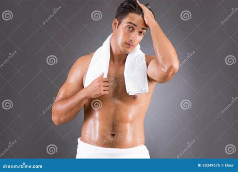 The Handsome Man After Morning Shower Stock Image Image Of Beautiful