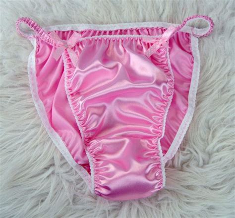 B Pink Satin Shiny Wetlook Stretch Thong Smooth Sissy Bikini Panties My Xxx Hot Girl