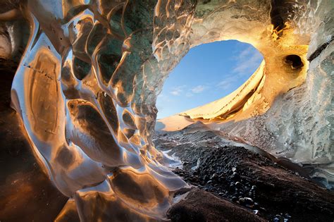 The crystal cave is connected to the duke's archives , close to the last bonfire. crystal cave,iceland: | Passions For Life