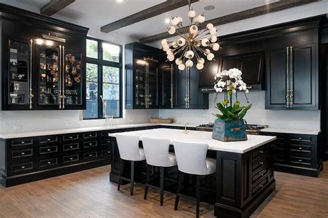 It's all about the modern farmhouse kitchen this time, and for good reason. Glass Front KItchen Cabinets with Polished Brass Cremone ...