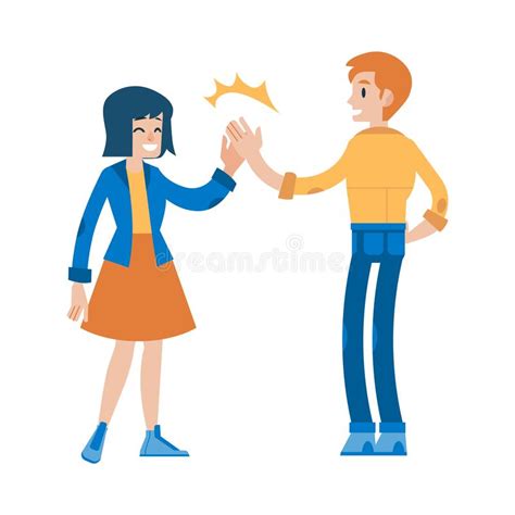 Cartoon Characters High Five Stock Illustrations 145