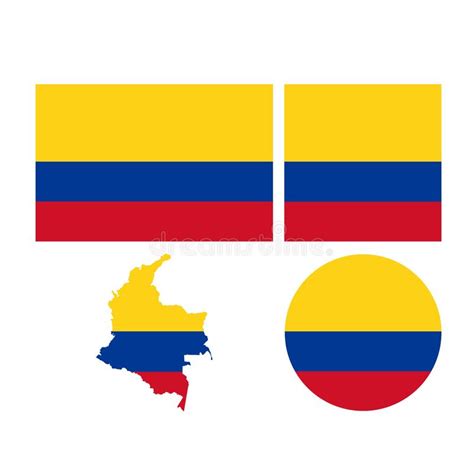 Colombia Mapa Y Bandera Ejemplo Detallado Del Vector Stock De