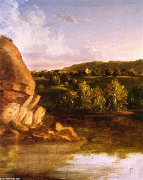 Kunstreproduktionen Auf Catskill Creek Unfertig 1836 Von Thomas