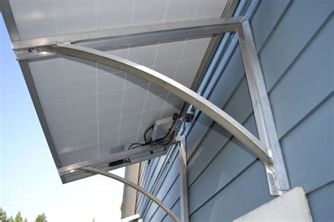 Solar awning bracket, PV shade structure, Store-front windows