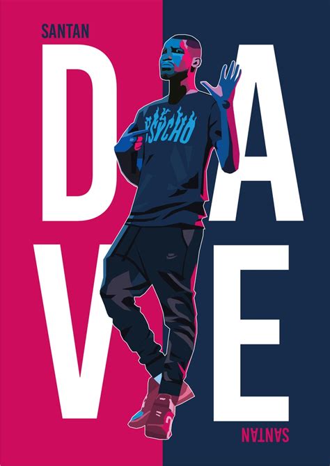 Santan Dave The Rapper Music A4 Wall Print Poster Graphic Etsy