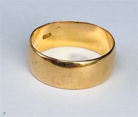 Stunning Heavy Antique 22ct Gold Wide Band Wedding Ring Hallmarked