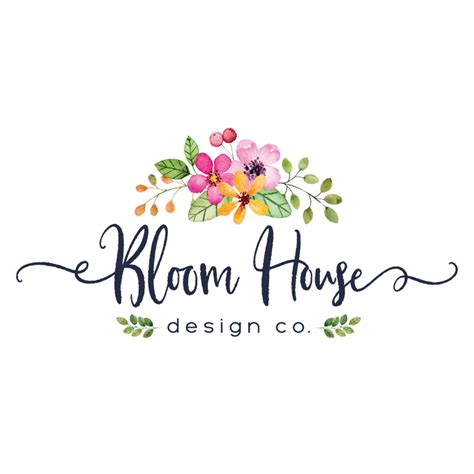 Pretty Floral Premade Logo Design Customized With Your Business Name