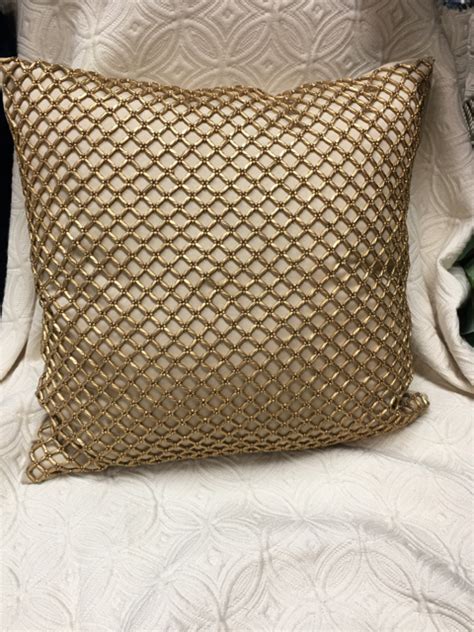 Gold Beaded Pier One Pillow Invio Fine Furniture Consignment