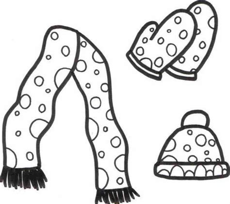 Printable winter clothing coloring pages. Coloured scarf clipart - Clipground