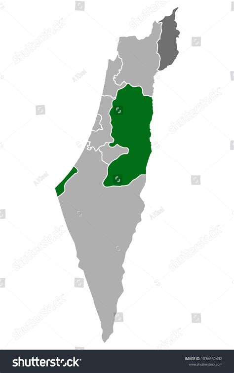 Vector Map Israel Palestine Provinces Borders Stock Vector Royalty Free Shutterstock
