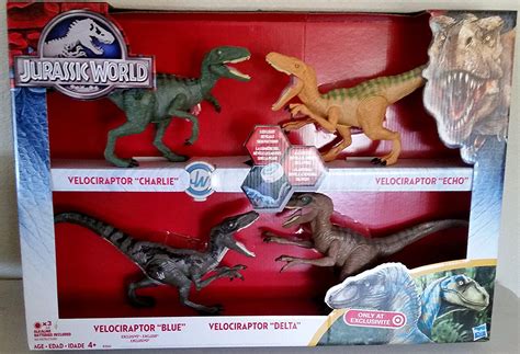 Jurassic World 2015 Toy Set Velociraptor Delta Dinosaur 4 Pack Exclusive Toys And Games