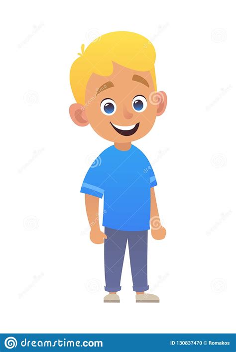 Maybe you would like to learn more about one of these? Smiling Cute Boy Blond In Blue Shirt Stock Vector ...