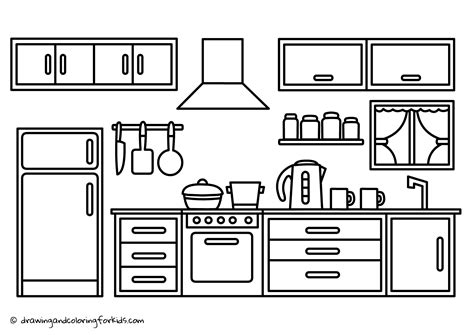 Free Printable Kitchen Coloring Pages - Designing Kitchen Coloring