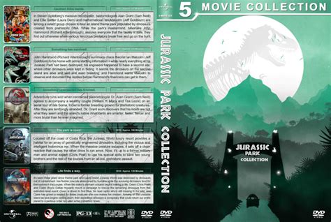 Jurassic Park Collection 5 1993 2018 R1 Custom Dvd Cover 01d