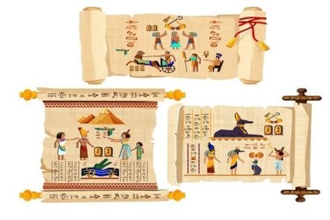 Ancient Egypt Papyrus Scroll Cartoon Vector Graphic By Myteamart