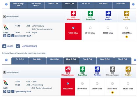 South African Airways Award Space Not Bookable - Live and ...