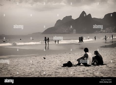 Ipanema Beach At Sunset Rio De Janeiro Brazil Stock Photo Alamy