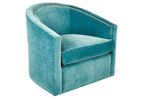 Georgia Barrel Chair, Teal | Barrel chair, Swivel barrel chair, Swivel