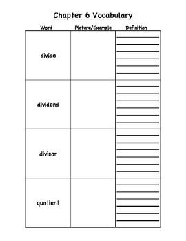 go math vocabulary journal by tammy gilbert teachers