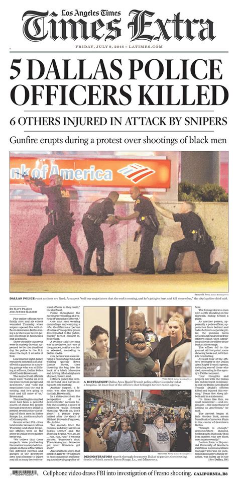 Front Pages From Newspapers Covering The Dallas Police Shooting That Left 5 Dead