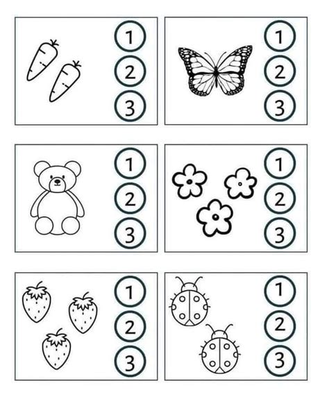 Count And Circle The Correct Number Math Worksheet For Kindergarten