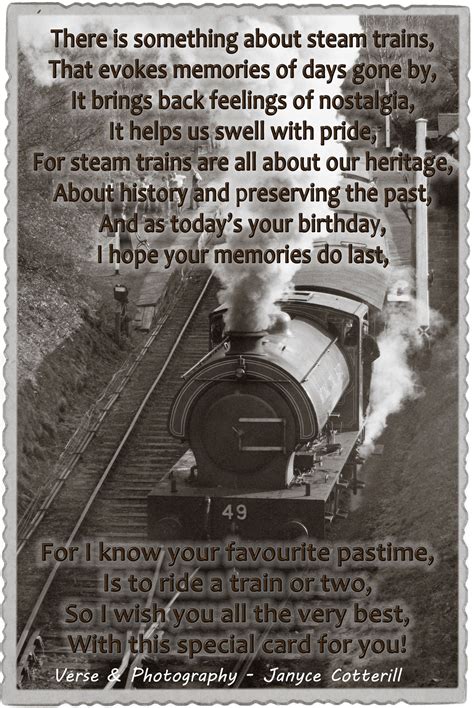 Steam Trains This Is My Own Verse Feel Free To Use It In Your Card