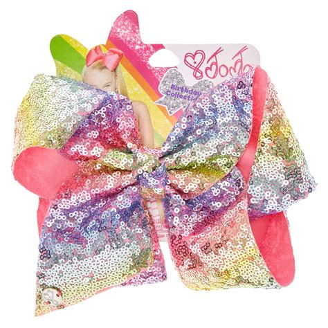 Jojo Siwa Large Rainbow Sequin Signature Hair Bow Claires Us