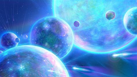 Purple And Blue Planet Illustration Space Space Art Stars Planet Hd