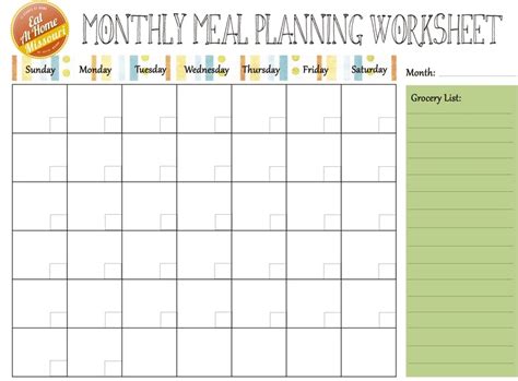 printable monthly meal planners kittybabylovecom