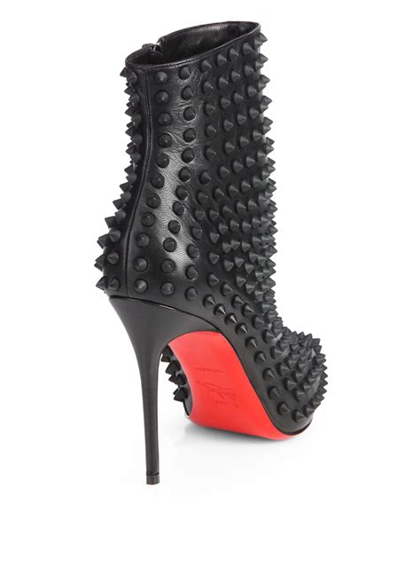 christian louboutin snakilta spiked leather ankle boots in black lyst