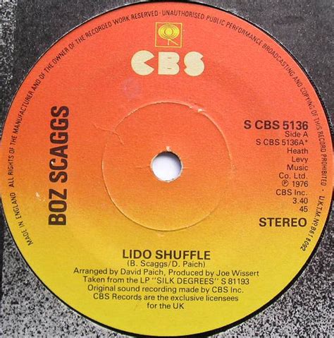 Boz Scaggs Lido Shuffle 1976 Solid Centre Vinyl
